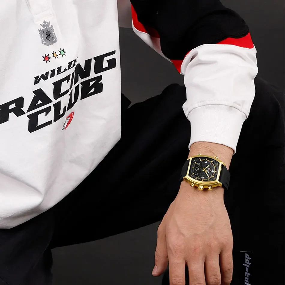 NAVIFORCE Men Sport Watches Dual Time Analog Digital Watch Quartz 30m Waterproof Watch Military Clock Sport 2025 Men Wristwatch