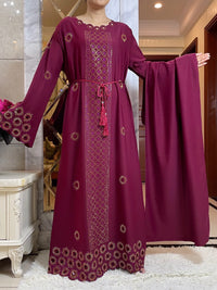 Women Elegant Dresses, Long Sleeve  Dashiki High-grade Comfort Fabric Abaya