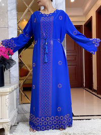 Women Elegant Dresses, Long Sleeve  Dashiki High-grade Comfort Fabric Abaya