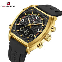 NAVIFORCE Men Sport Watches Dual Time Analog Digital Watch Quartz 30m Waterproof Watch Military Clock Sport 2025 Men Wristwatch