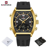 NAVIFORCE Men Sport Watches Dual Time Analog Digital Watch Quartz 30m Waterproof Watch Military Clock Sport 2025 Men Wristwatch