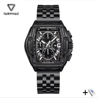 Mark Fairwhale 5080 Watches for Men Multifunctional Luminous Timing Hollow Waterproof Quartz Watches for Men Relogios Masculino