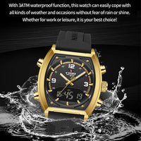 NAVIFORCE Men Sport Watches Dual Time Analog Digital Watch Quartz 30m Waterproof Watch Military Clock Sport 2025 Men Wristwatch
