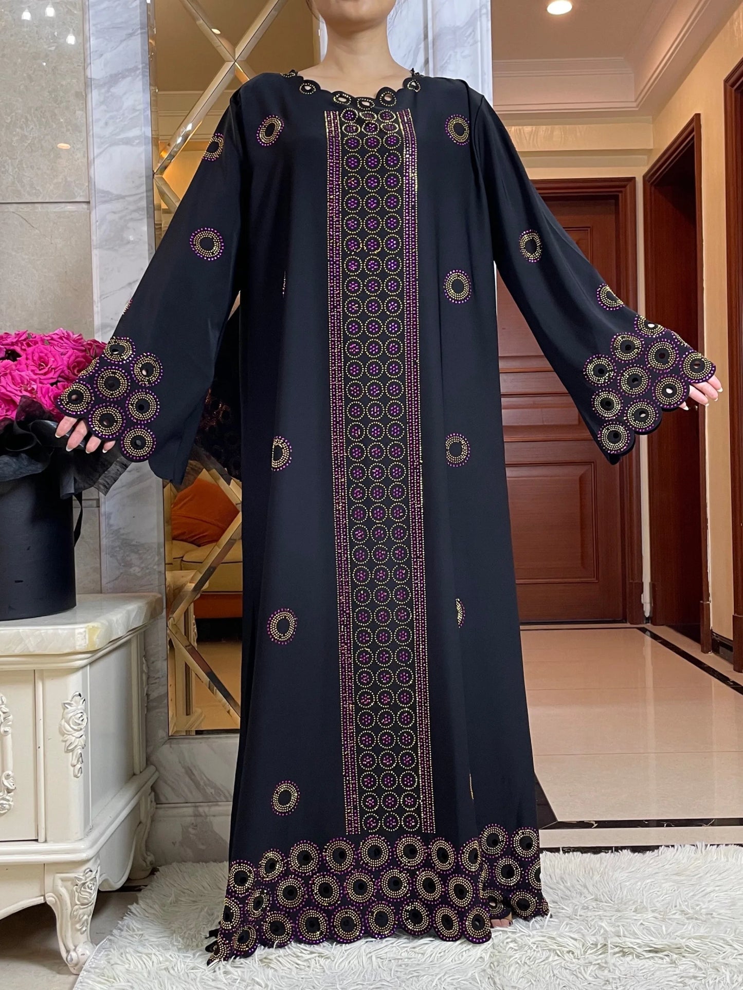 Women Elegant Dresses, Long Sleeve  Dashiki High-grade Comfort Fabric Abaya
