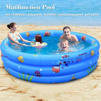 Inflatable Kids Pool with 3 Ring Padding, Family Garden Outdoor & Indoor Play Center