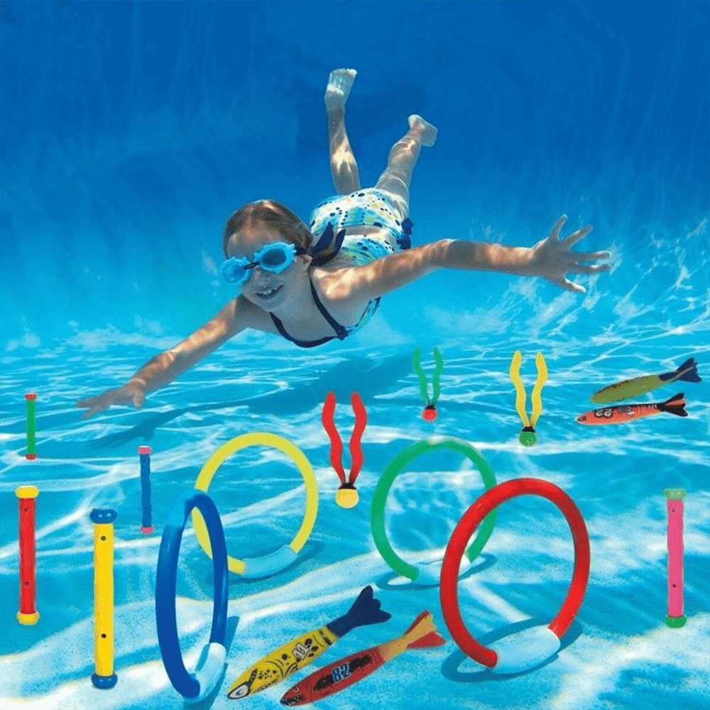 Diving, Swimming Pool Toys, Underwater Play Pool Party, Dive Torpedo Bandits Pool Toys, Underwater Throwing Diving Stick, Diving sharks, Water Games Training Gift for Boys and Girls