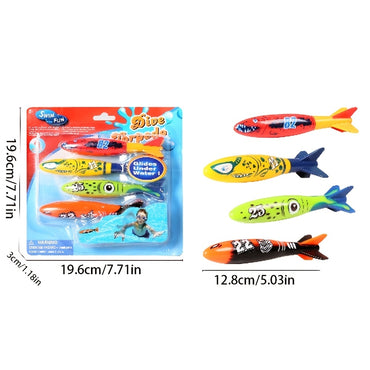 Diving, Swimming Pool Toys, Underwater Play Pool Party, Dive Torpedo Bandits Pool Toys, Underwater Throwing Diving Stick, Diving sharks, Water Games Training Gift for Boys and Girls